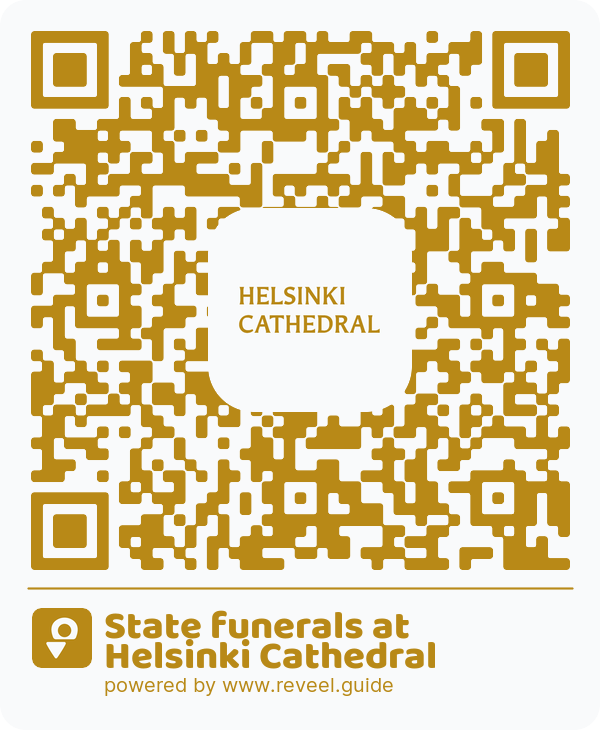 Image of the QR linking to the State funerals at Helsinki Cathedral