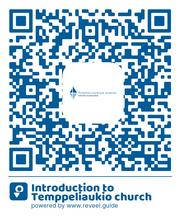 Image of the QR linking to the Introduction to Temppeliaukio church