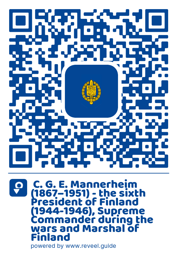 Image of the QR linking to the  C. G. E. Mannerheim (1867–1951) - the sixth President of Finland (1944-1946), Supreme Commander during the wars and Marshal of Finland
