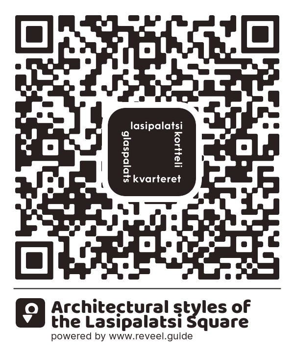 Image of the QR linking to the Architectural styles of the Lasipalatsi Square