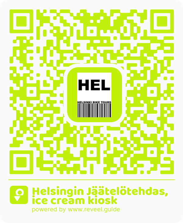 Image of the QR linking to the Helsingin Jäätelötehdas, ice cream kiosk