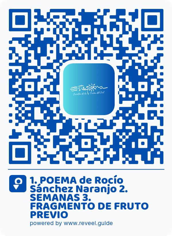 Image of the QR linking to the 1. POEMA de Rocío Sánchez Naranjo 2. SEMANAS 3. FRAGMENTO DE FRUTO PREVIO