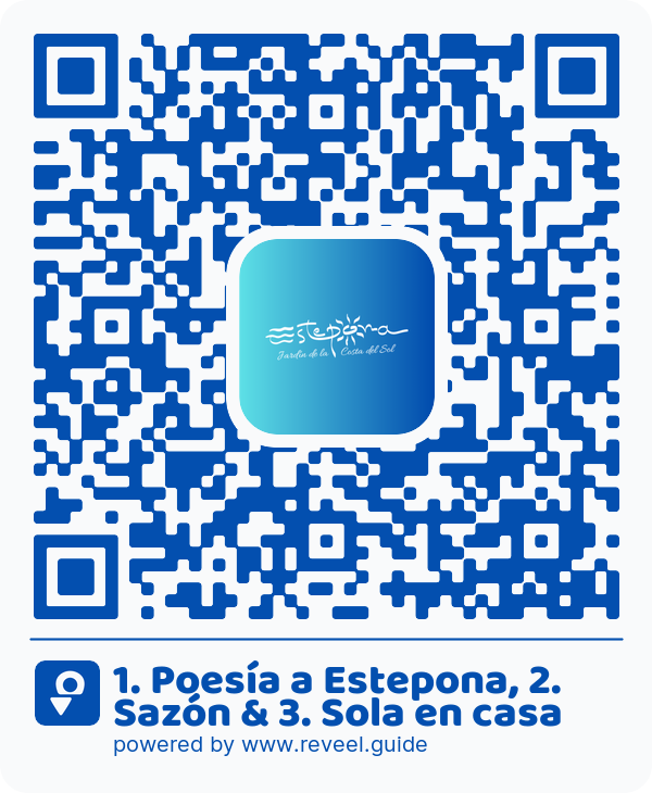 Image of the QR linking to the 1. Poesía a Estepona, 2. Sazón & 3. Sola en casa