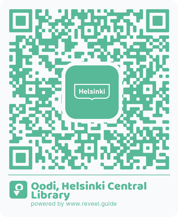 Image of the QR linking to the Oodi, Helsinki Central Library