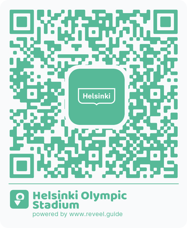 Image of the QR linking to the Helsinki Olympic Stadium