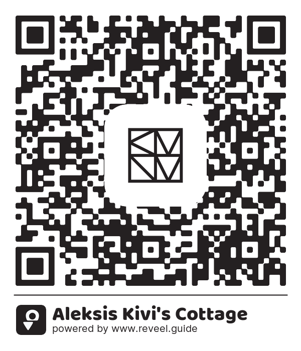 Image of the QR linking to the Aleksis Kivis stuga