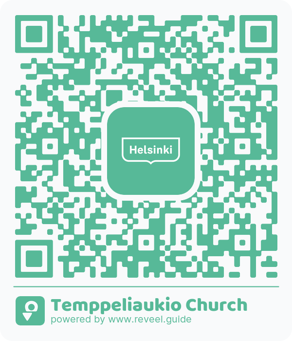 Image of the QR linking to the Temppeliaukio Church