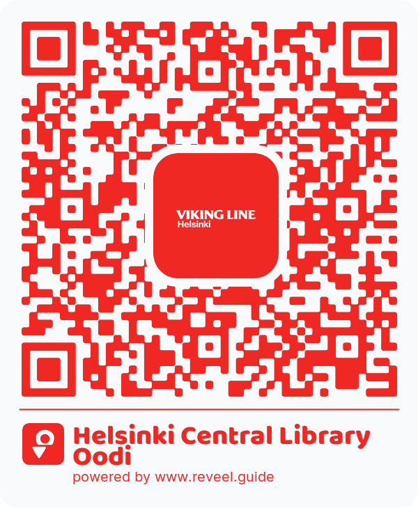 Image of the QR linking to the Helsinki Central Library Oodi