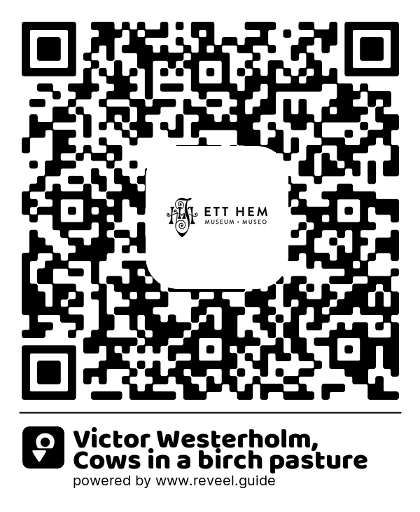 Image of the QR linking to the Victor Westerholm, Cows in a birch pasture