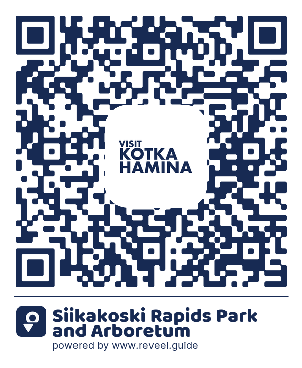 Image of the QR linking to the Siikakoski Rapids Park and Arboretum