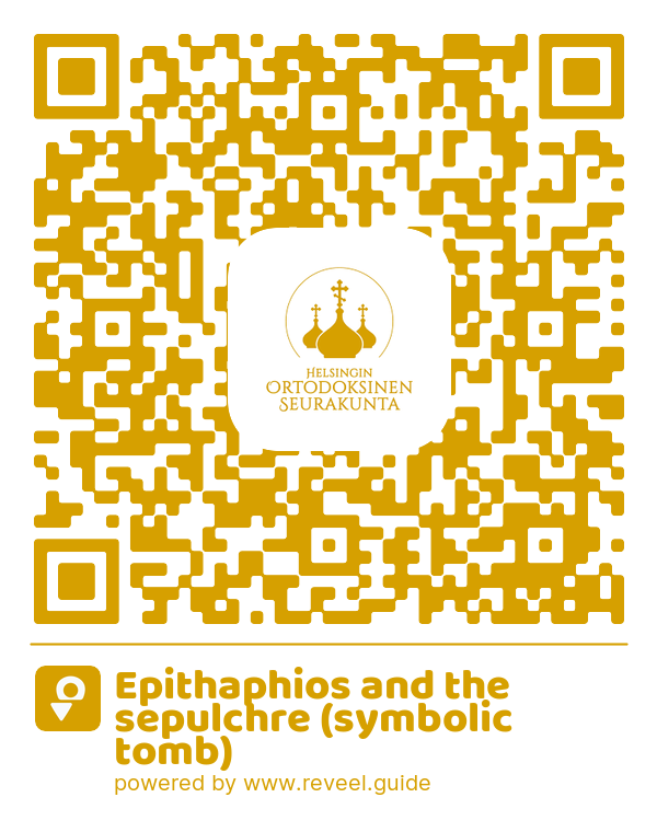 Image of the QR linking to the Epithaphios and the sepulchre (symbolic tomb)