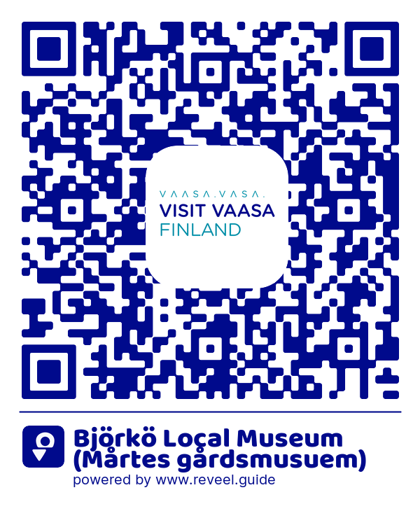 Image of the QR linking to the Björkö Local Museum (Mårtes gårdsmusuem)