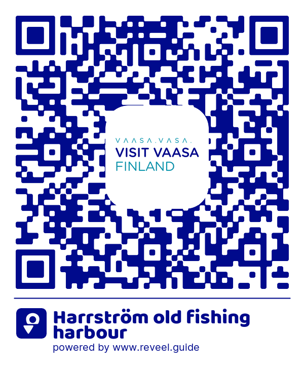 Image of the QR linking to the Harrström old fishing harbour