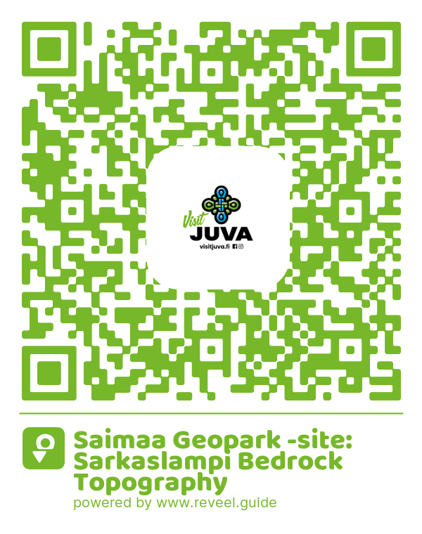 Image of the QR linking to the Saimaa Geopark -site: Sarkaslampi Bedrock Topography