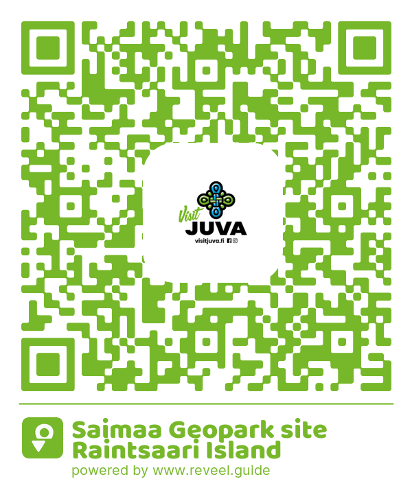 Image of the QR linking to the Saimaa Geopark site Raintsaari Island