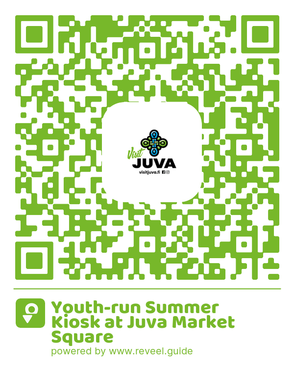 Image of the QR linking to the Youth-run Summer Kiosk at Juva Market Square