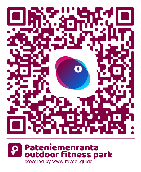 Image of the QR linking to the Pateniemenranta outdoor fitness park