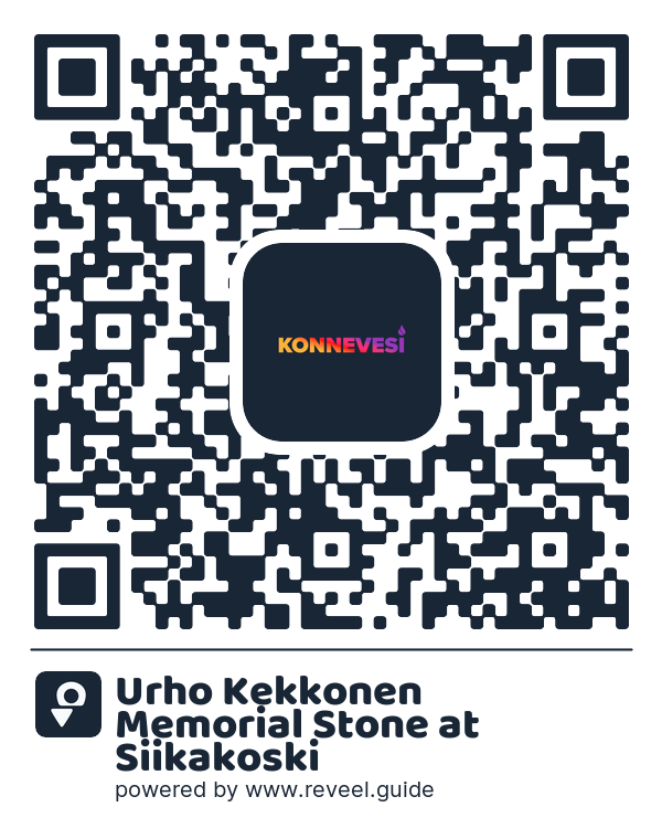 Image of the QR linking to the Urho Kekkonen Memorial Stone at Siikakoski