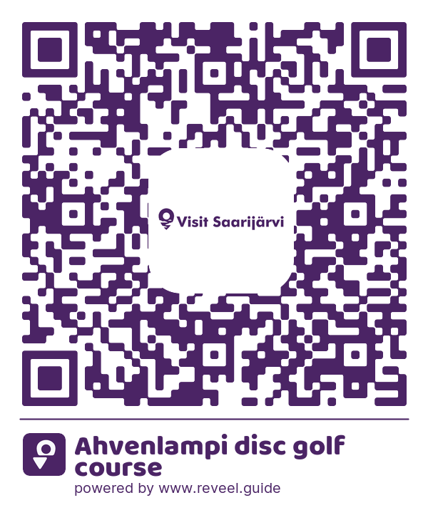 Image of the QR linking to the Ahvenlampi disc golf course