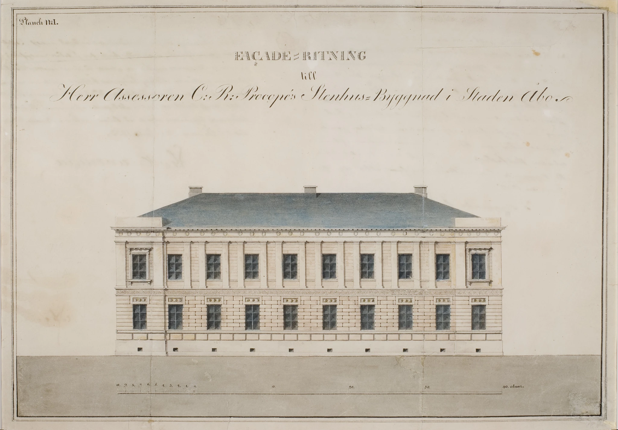 Drawing of the façade at Hämeenkatu 30. Picture: Ett Hem/Vesa Aaltonen.