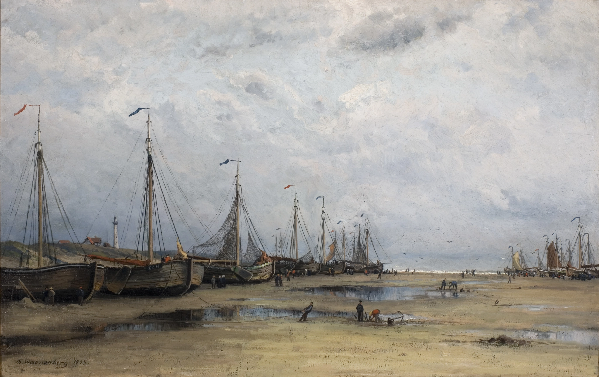 Thorsten Waenerberg, The Dutch coast at low tide 1903