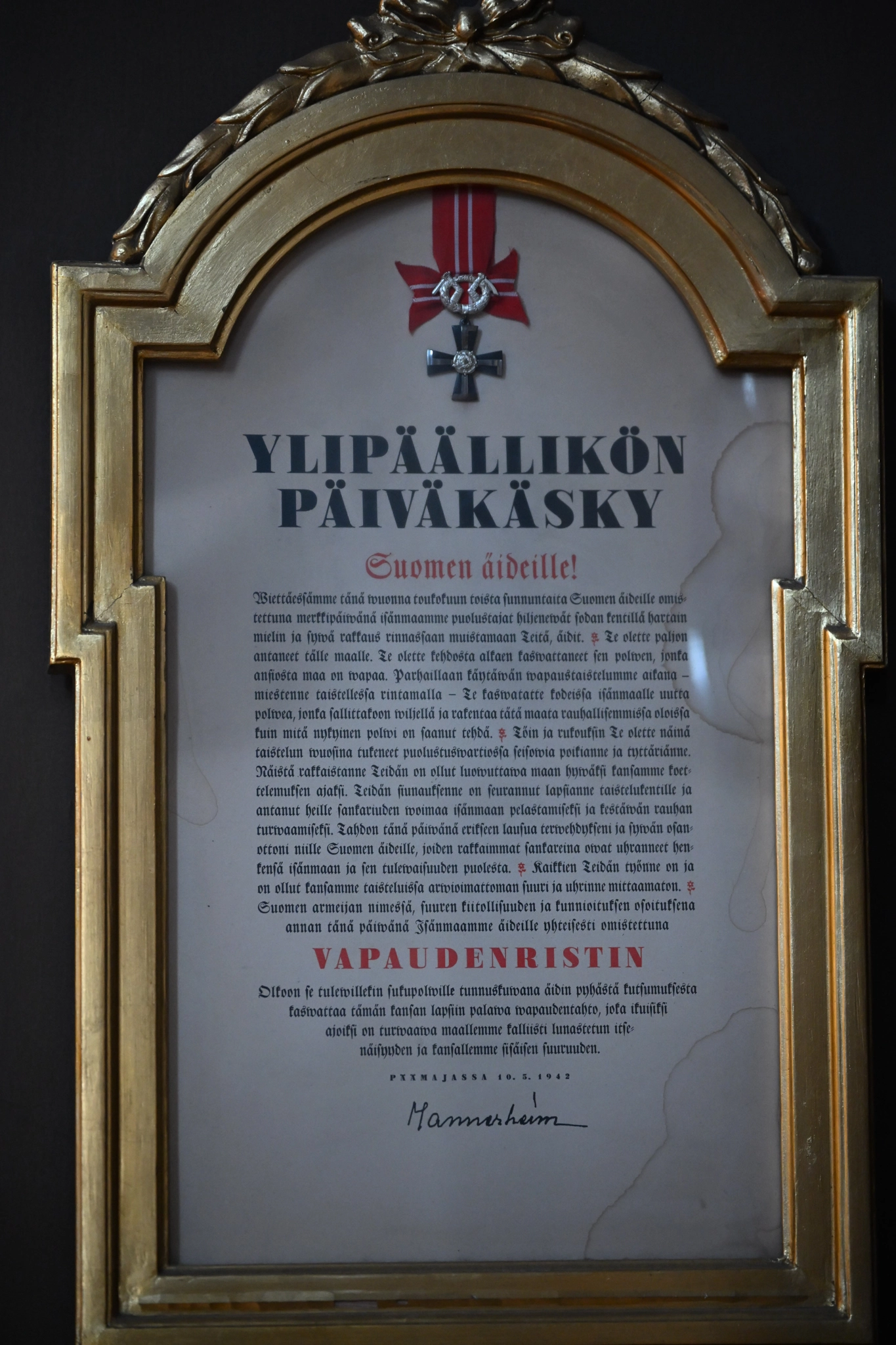 The order of the day from the chief in command
Photo: Vlada Wahlsten