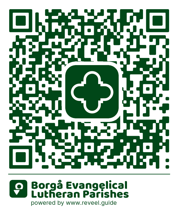 Image of the QR linking to the Borgå Evangelical Lutheran Parishes